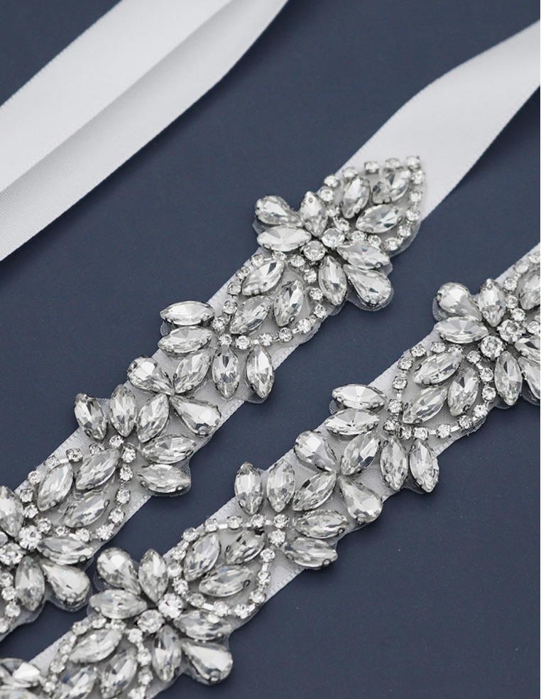 ビジュー ラインストーン ウェディング ブライダル サッシュベルト