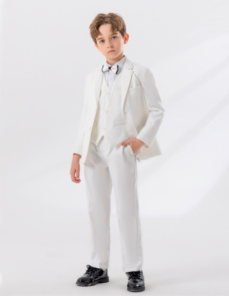 入学式 演奏会 七五三 ピアノ発表会 誕生日 男の子 キッズ フォーマルスーツ ボルドー ホワイト ブルー 5点セット