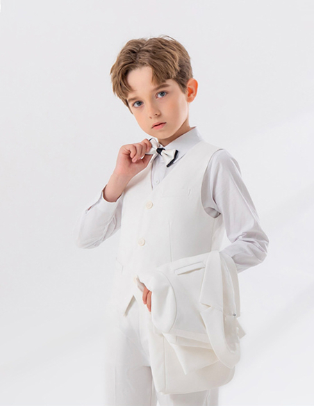 入学式 演奏会 七五三 ピアノ発表会 誕生日 男の子 キッズ フォーマルスーツ ボルドー ホワイト ブルー 5点セット