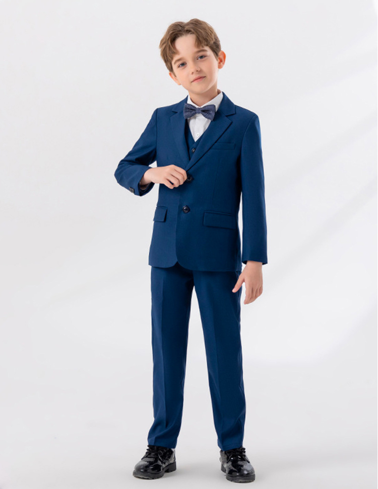 入学式 演奏会 七五三 ピアノ発表会 誕生日 男の子 キッズ フォーマルスーツ ボルドー ホワイト ブルー 5点セット