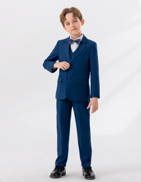 入学式 演奏会 七五三 ピアノ発表会 誕生日 男の子 キッズ フォーマルスーツ ボルドー ホワイト ブルー 5点セット