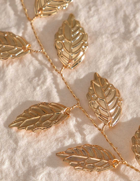 ゴールド シルバー シンプル リーフ ブライダル パーティー ヘッドドレス