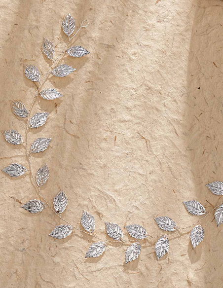 ゴールド シルバー シンプル リーフ ブライダル パーティー ヘッドドレス