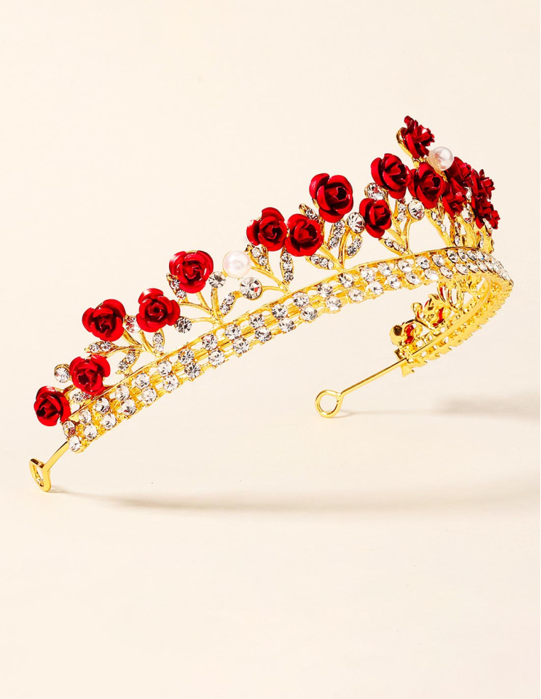 ローズ ゴールド ティアラ カチューシャ 豪華 ブライダル 撮影 前撮り 結婚式 ヘッドドレス