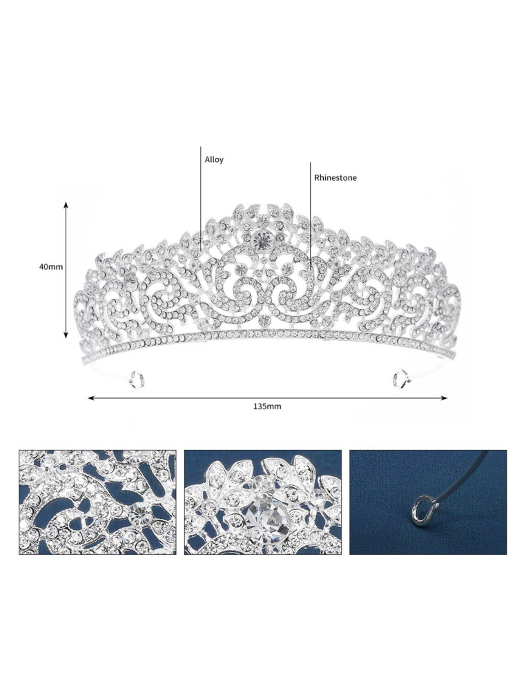 シルバー ラインストーン ティアラ 豪華 ブライダル 撮影 前撮り 結婚式 プリンセス ヘッドドレス