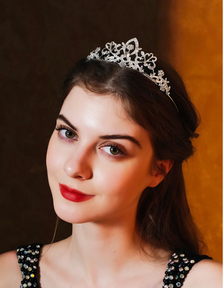 シルバー ラインストーン ティアラ ブライダル 撮影 前撮り 結婚式 プリンセス ヘッドドレス