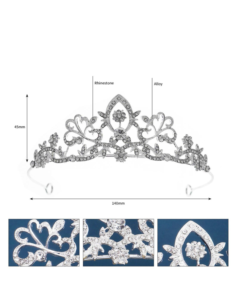 シルバー ラインストーン ティアラ ブライダル 撮影 前撮り 結婚式 プリンセス ヘッドドレス