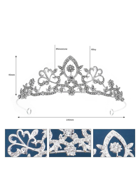シルバー ラインストーン ティアラ ブライダル 撮影 前撮り 結婚式 プリンセス ヘッドドレス