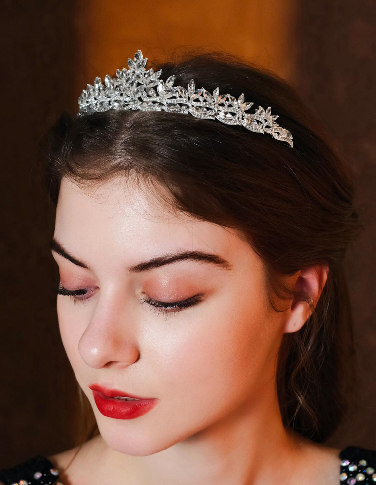シルバー ラインストーン ティアラ ブライダル 撮影 前撮り 結婚式 プリンセス ヘッドドレス