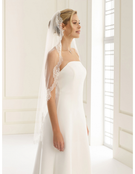 ソフトチュール 1段 フランスレース ミディアムベール