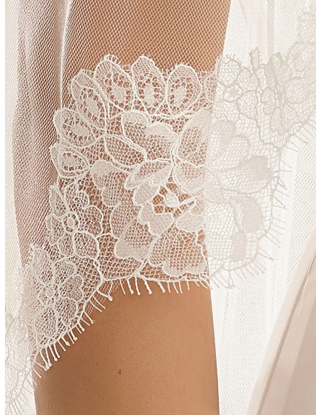 ソフトチュール 1段 フランスレース ミディアムベール