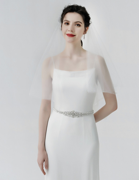 ブライダル ビジュー パール ロング オフホワイト サッシュベルト