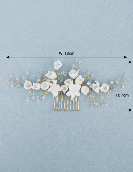 3点セット パール クリスタル フラワー ゴールド 小枝 ブライダル コーム Uピン アクセサリー