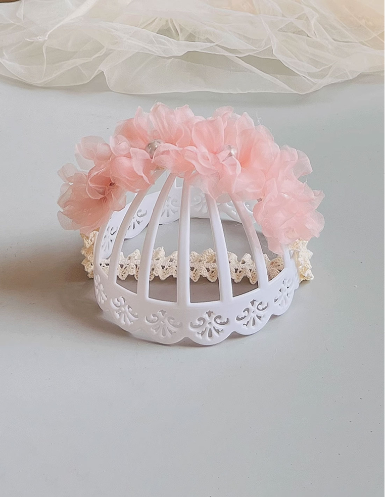 フラワー セレモニー お祝い ベビー ヘアバンド ヘアドレス ホワイト ピンク パープル グレー